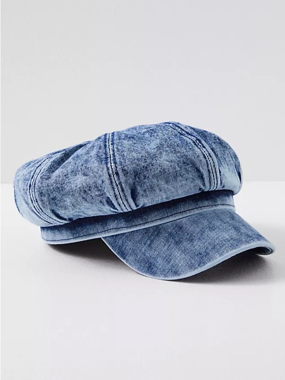 NWOT 
Free People denim cap acid washed Lieutenants Cap. So 70s!